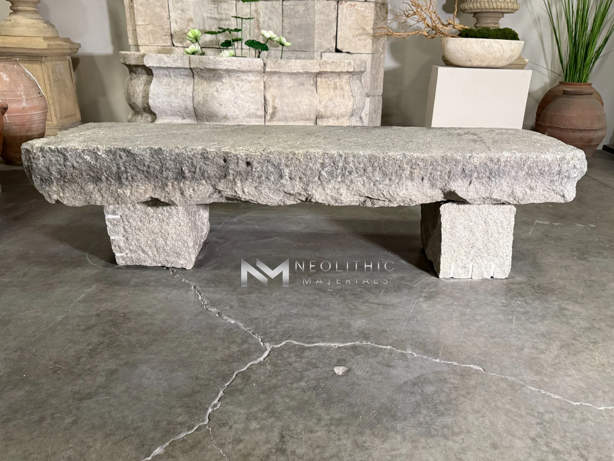 Antique Granite Bench - Image 1
